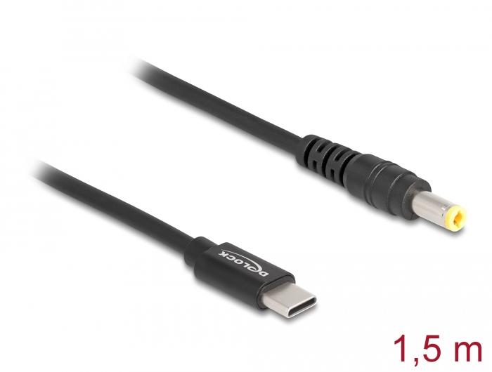 Delock Câble de charge pour ordinateur portable USB Type-C™ vers connecteur 5,5 x 2,5 mm - Delock