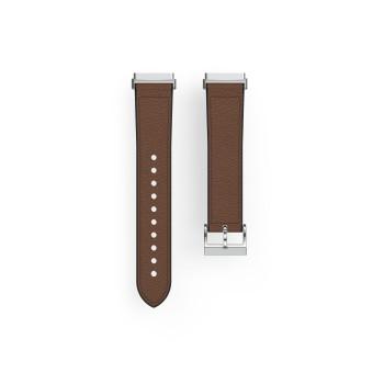 Bracelet pour Fitbit Versa 3/Sense, bracelet en cuir et silicone, marron - Hama
