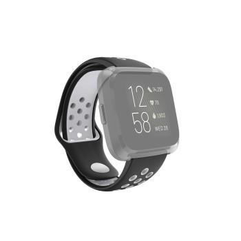 Sporthartband voor Fitbit Versa 2/Versa (Lite), ademende armband, zw. - Hama