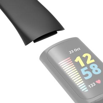 Armband voor Fitbit Charge 5, vervangend armbandje, universeel, zwart. - Hama