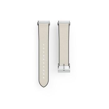 Bracelet pour Fitbit Versa 3/Sense, bracelet en cuir et silicone, blanc - Hama