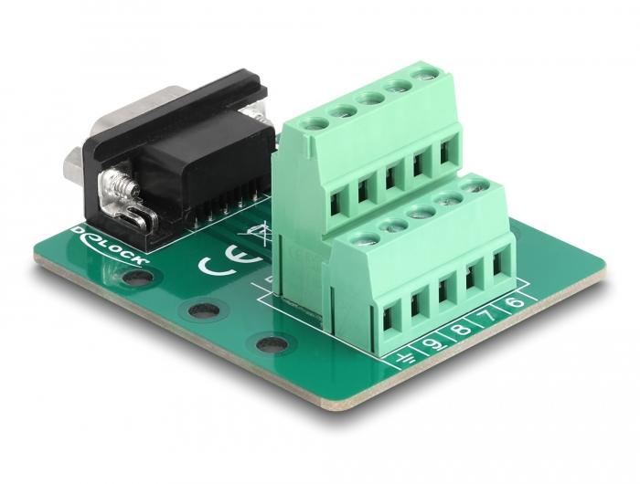 Delock D-Sub 9-pins connector naar klemmenblok voor DIN-rail - Delock
