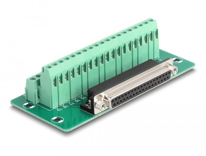 Delock D-Sub 37 broches vers bornier pour rail DIN