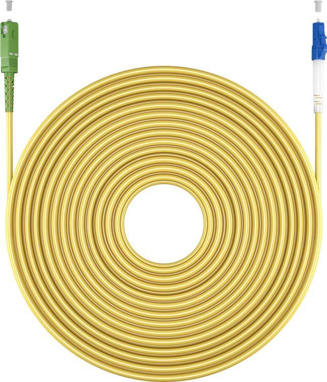 Câble à fibres optiques (FTTH), Monomode (OS2) Jaune, (Simplex), 30 m - Goobay