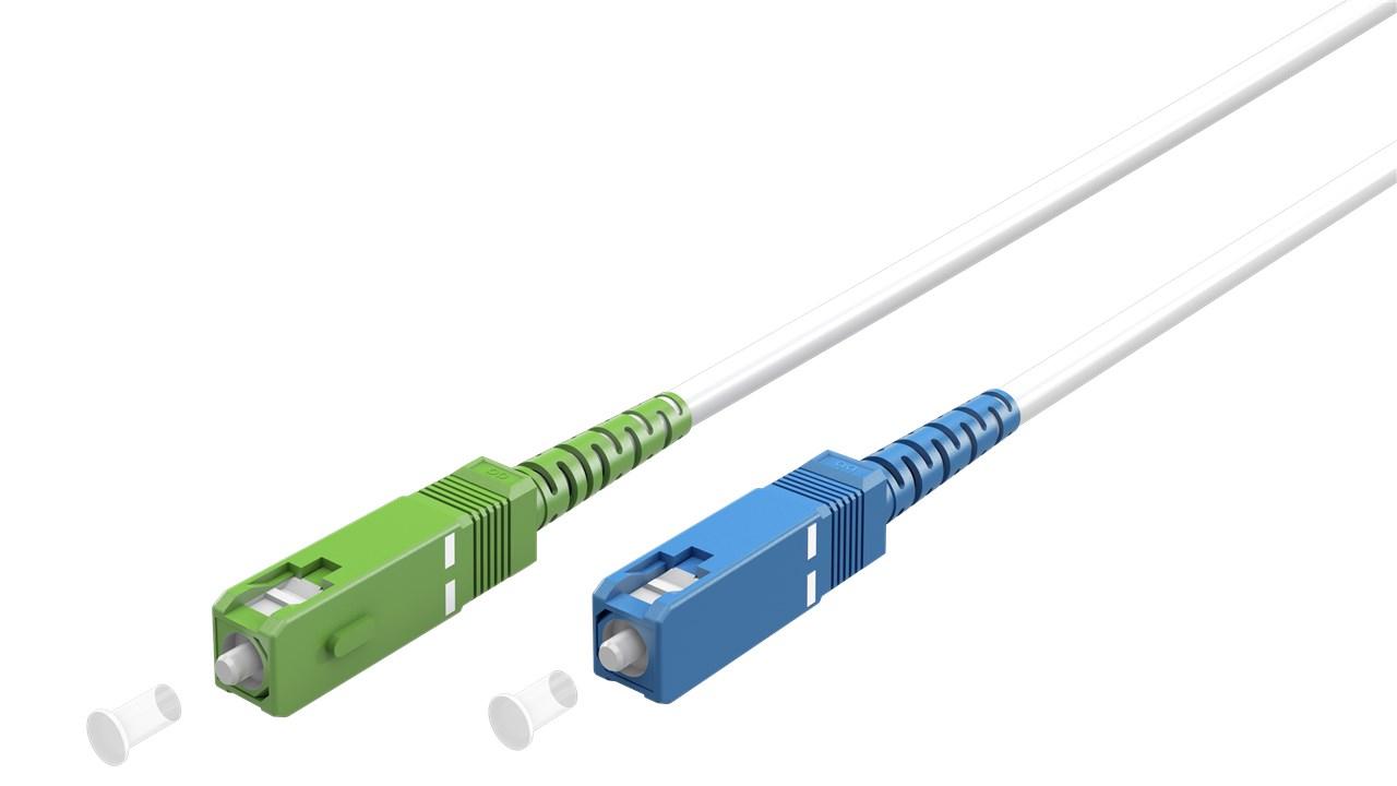 Glasvezelkabel (FTTH), Singlemode (OS2) White, wit (Simplex), 0,5 m