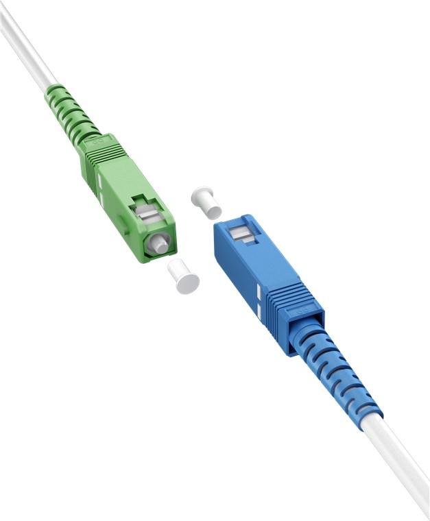 Glasvezelkabel (FTTH), Singlemode (OS2) White, wit (Simplex), 0,5 m - Goobay