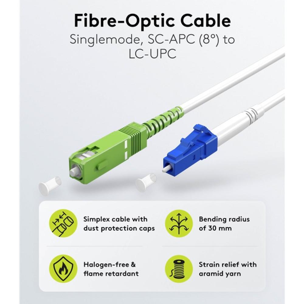Glasvezel kabel - SC-APC - LC-UPC - Goobay