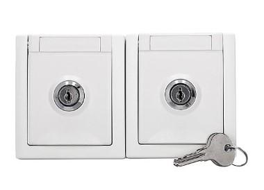 Buiten stopcontact met slot - 2-voudig - EGB
