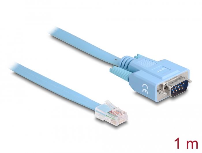 Delock Adaptateur RS-232 DB9 mâle vers 1 x Série RS-232 RJ45 mâle 1 m