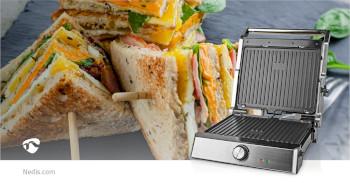 Grille de contact 2000 W 29 x 23 cm Température réglable Plastique / - Nedis