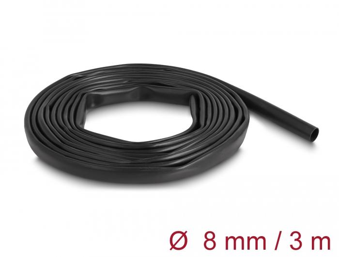 Delock PVC isolatieslang 3 m × 8 mm zwart