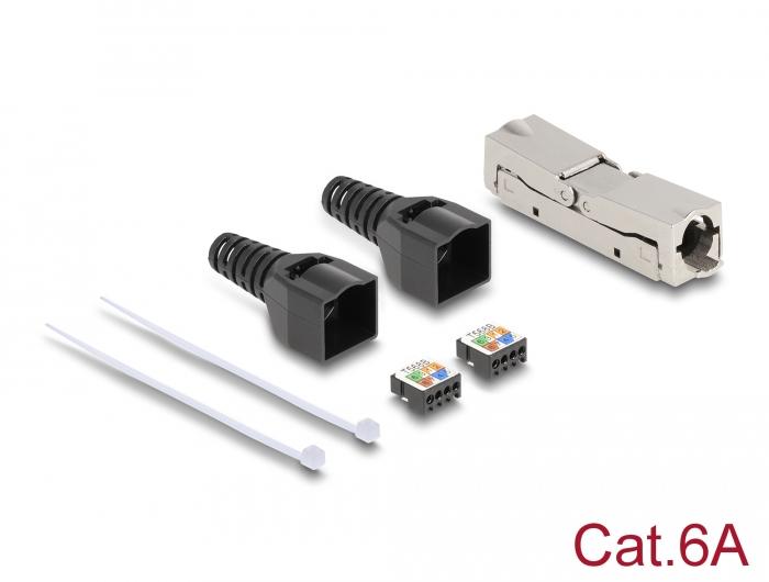 Delock RJ45 connector LSA naar LSA met trekontlastingshuls Cat.6A gereedschapsloos - Delock