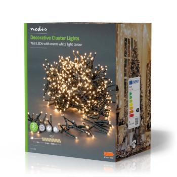 Éclairage décoratif Cluster 768 LEDs Blanc chaud 5.60 m Lumière - Nedis