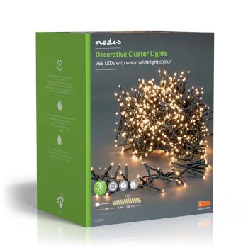 Éclairage décoratif Cluster 768 LEDs Blanc chaud 5.60 m Lumière - Nedis