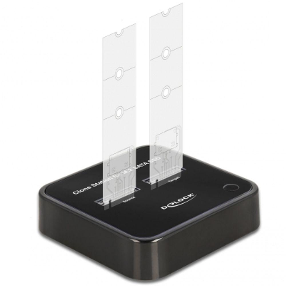 Delock M.2 Dockingstation voor 2 x M.2 SATA SSD met kloonfunctie