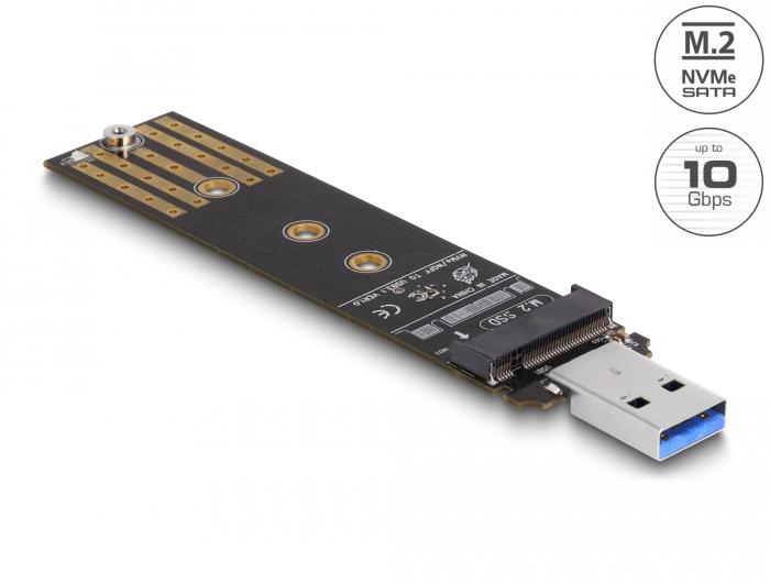 Delock Combo Converter voor M.2 NVMe PCIe of SATA SSD met USB 3.2 Gen 2 - Delock
