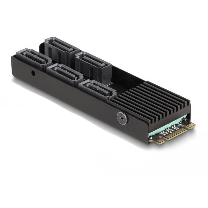 Delock Converter M.2 2280 Key B+M Stekker naar 5 x SATA met koellichaam - Delock