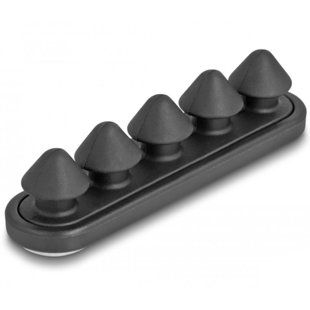 Delock Kabelhalter mit 5 Durchführungen selbstklebend schwarz Set 2 Stüc - Delock