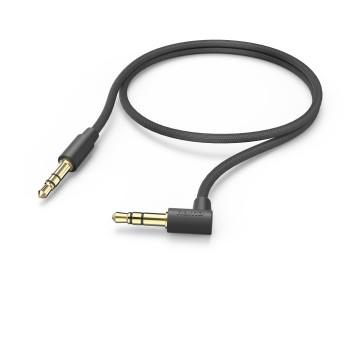Klinkkabel 3,5-mm jack – 3,5-mm jack, 90 hoekplug, 0,5 m, zwart - Hama