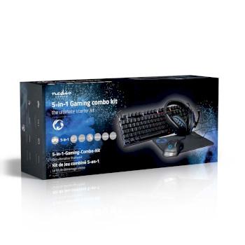 Gaming Combo Kit 5-in-1 Toetsenbord, Hoofdtelefoon, Muis en Muismat - Nedis