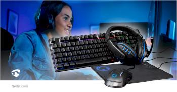 Gaming Combo Kit 5-in-1 Toetsenbord, Hoofdtelefoon, Muis en Muismat - Nedis