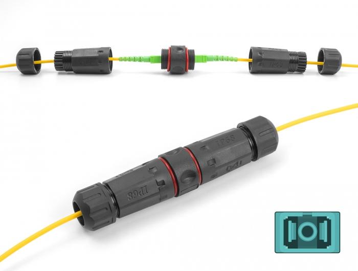 Delock Glasvezelkabelconnector SC Simplex-aansluiting op SC Simplex-aansluiting OM3 waterdicht