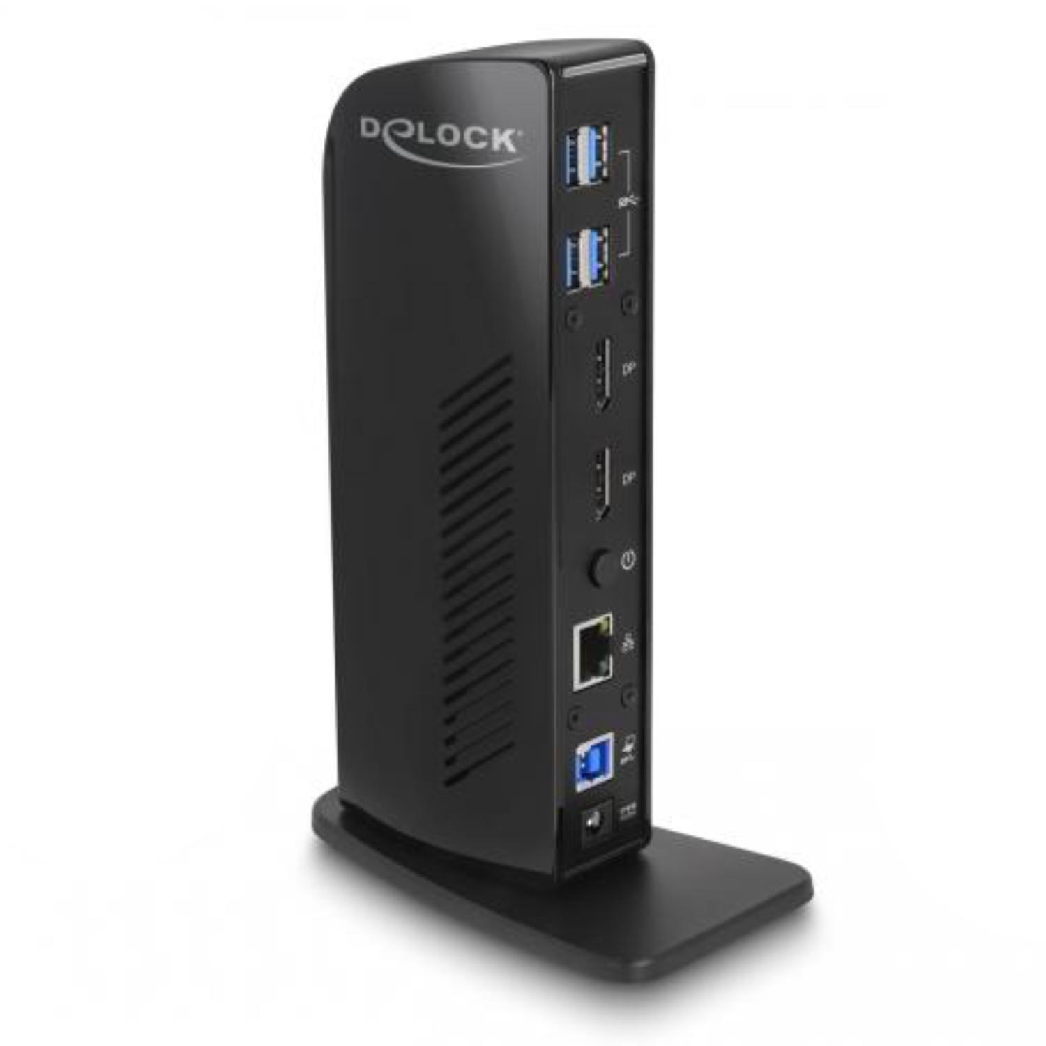 Delock Station d'accueil USB Dual DisplayPort 4K / USB 3.2 / LAN / Audio (Dis