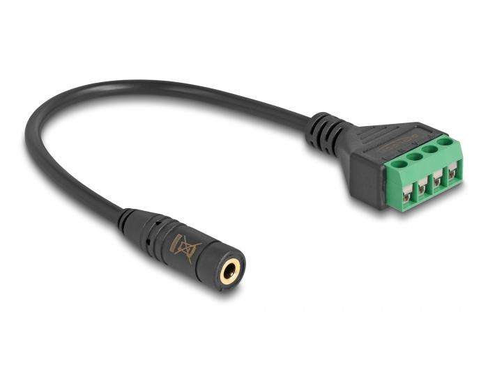 Delock 3,5 mm jack naar klemmenblok, 20 cm