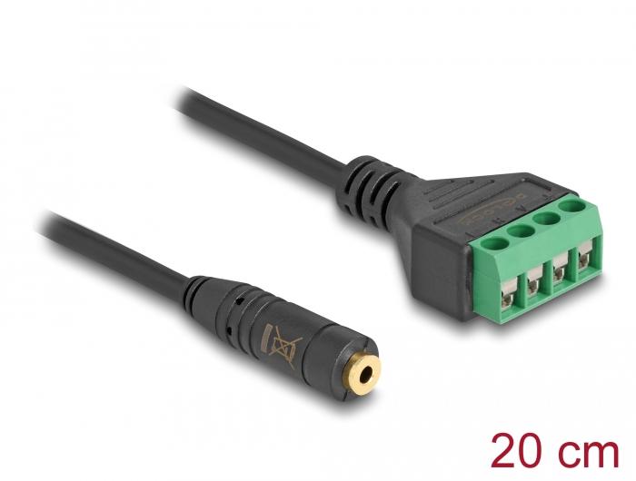 Delock Câble jackplug 2,5 mm vers bornier, 20 cm
