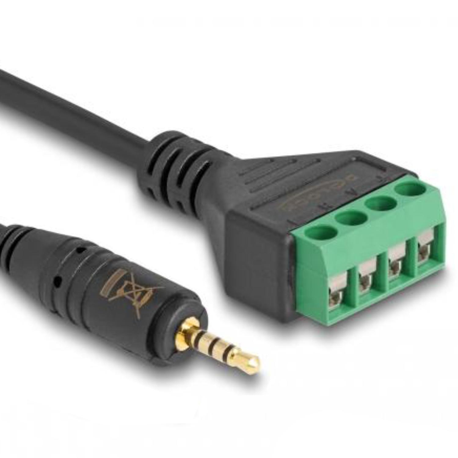 Câble Delock Jack 3,5 mm 4 pôles vers adaptateur bornier 20 cm