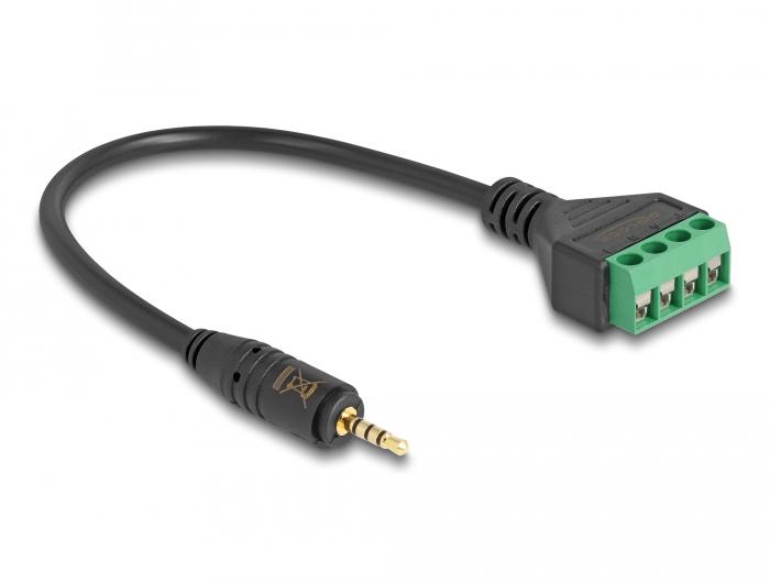 Câble Delock Jack 2,5 mm 4 pôles vers adaptateur bornier 20 cm
