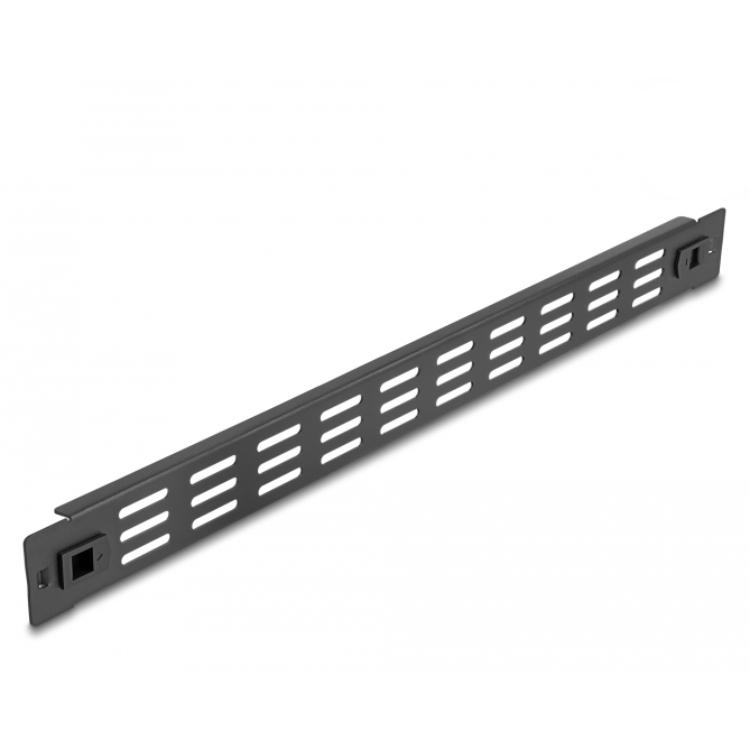 Delock 19″ netwerk-kastpaneel met ventilatiesleuven werkzeugloos 1 HE