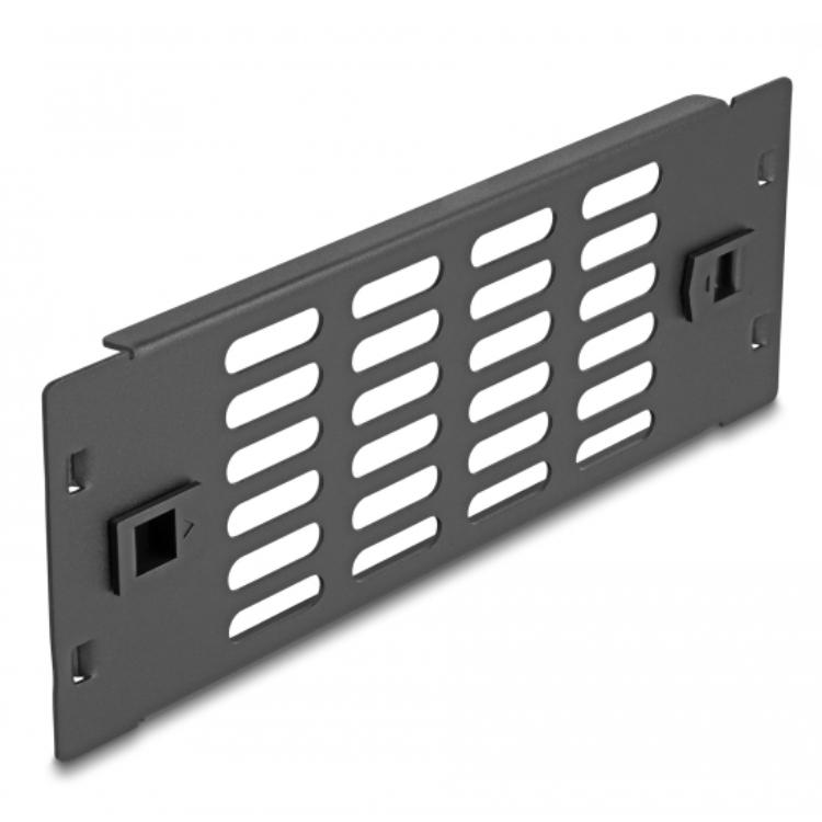 Delock 10″ netwerk-rackblende met ventilatiesleuven, gereedschapsloos, 2 HE