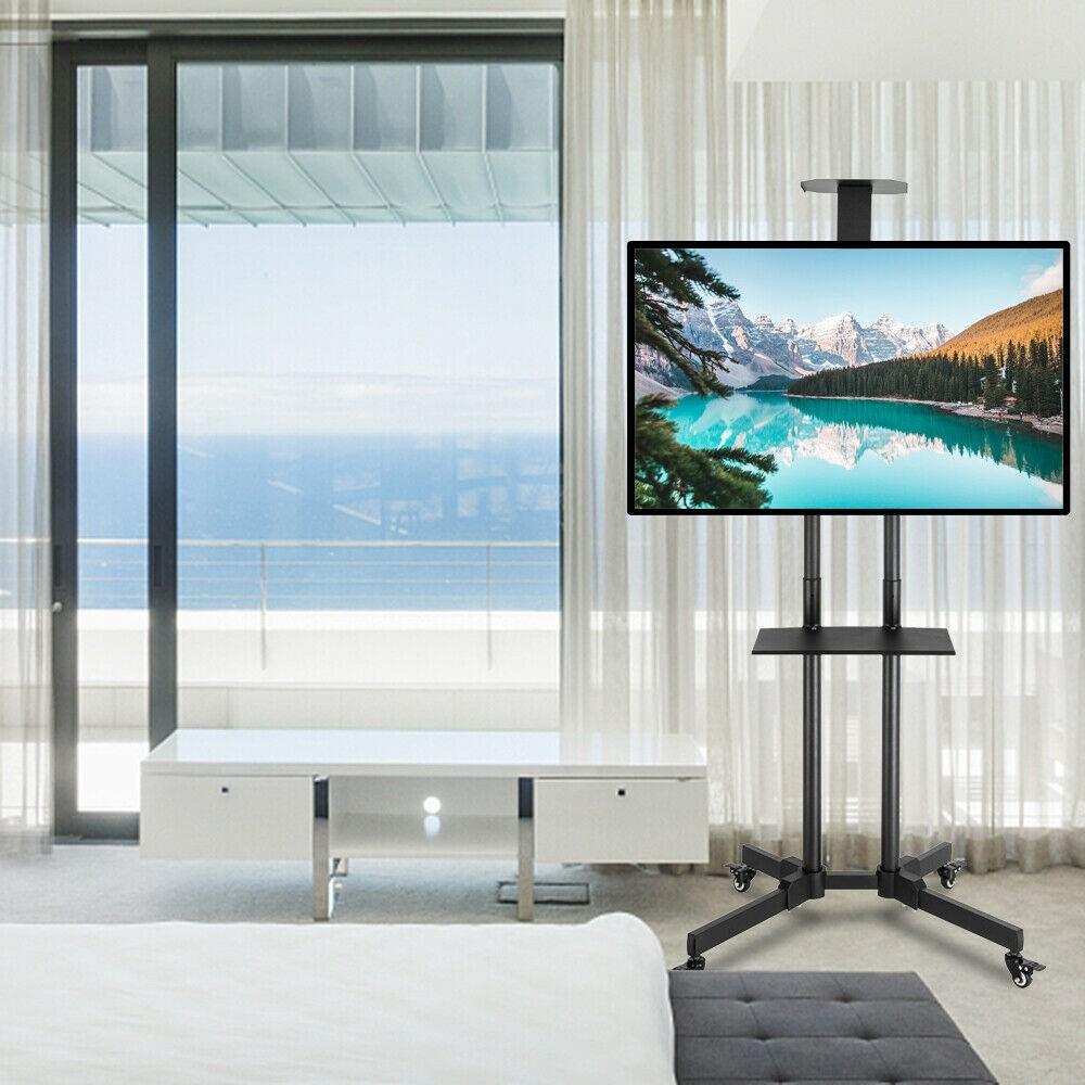 Tv standaard vloerstandaard verrijdbaar 37–70 inch kantelbaar
