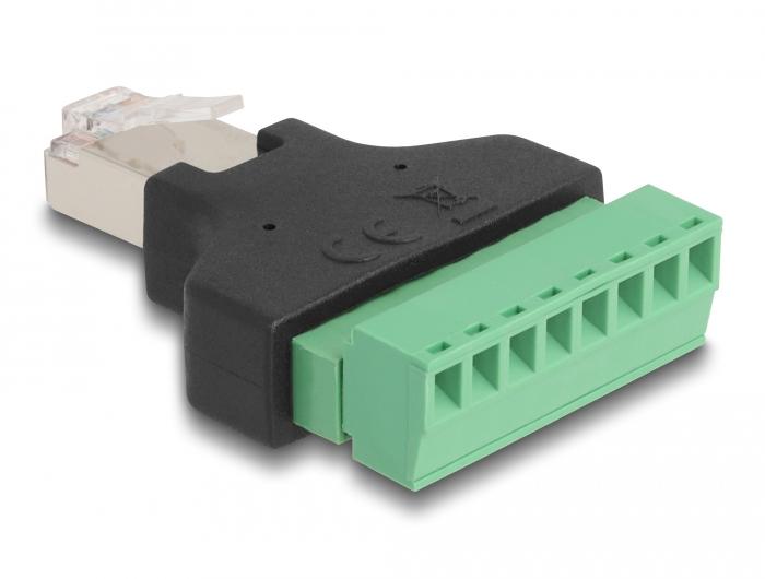 Delock Adapter RJ45 Stekker > Aansluitblok 8-pins 2-delig 3,81 mm
