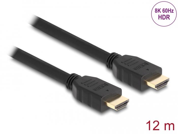 Delock High Speed HDMI Kabel 48 Gbps 8K 60 Hz schwarz 12 m