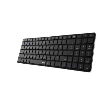 E9100M Multimode draadloos ultradun toetsenbord, Zwart, QWERTY US - Rapoo