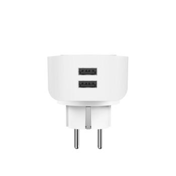 Prise murale fine, 2x USB-A, WLAN, contrôlable par la voix/appli, 2300W, 10A - Hama