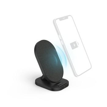 Draadloze Lader QI-FC10S-Fab, 10 W, draadloos Smartphone-laadstation, zw - Hama
