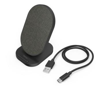 Draadloze Lader QI-FC10S-Fab, 10 W, draadloos Smartphone-laadstation, zw - Hama