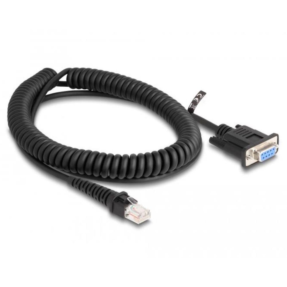 Delock Spiralkabel RJ50 vers D-Sub 9, 1,5 m, noir.