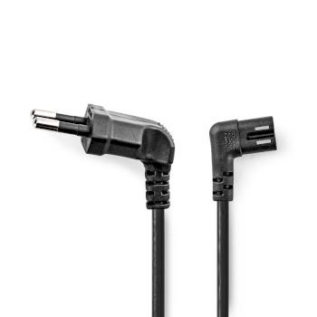 Stroomkabel Euro Male IEC-320-C7 Gehoekt Links Gehoekt