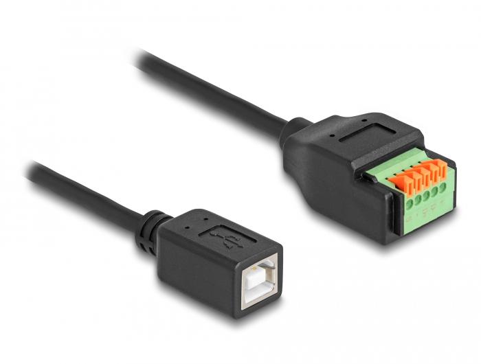 Delock Câble USB 2.0 Type B Femelle vers adaptateur bornier à bouton-poussoir