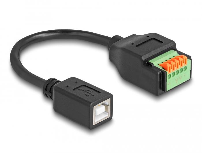 Delock Câble USB 2.0 Type B Femelle vers adaptateur bornier à bouton-poussoir