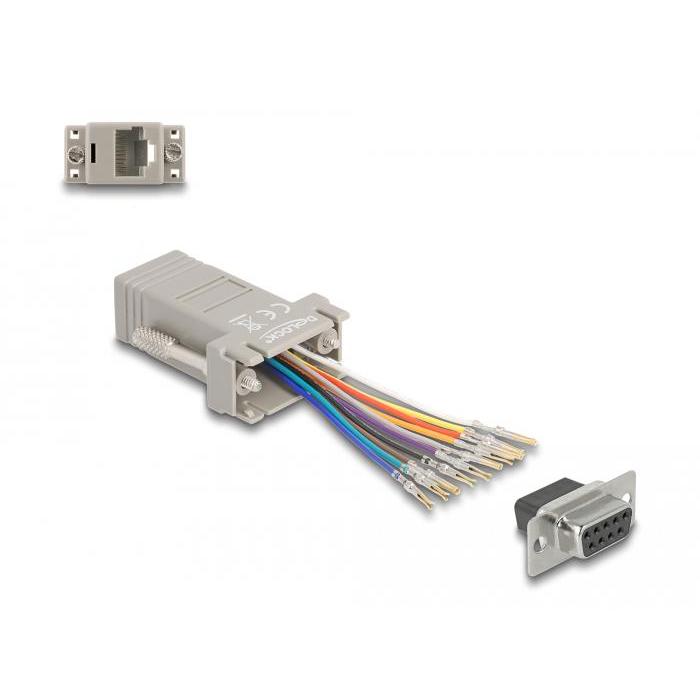 Delock D-Sub 9-pins vers RJ50, gris.