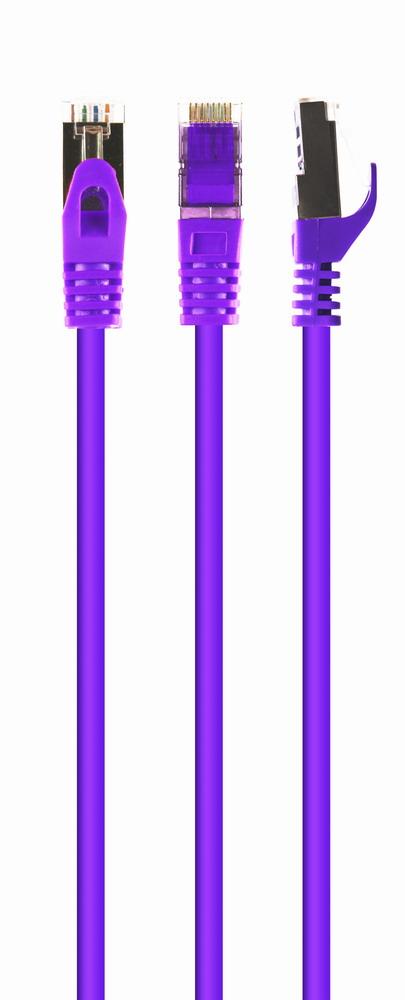 Câble patch S/FTP Cat6A LSZH, violet 5 mètres
