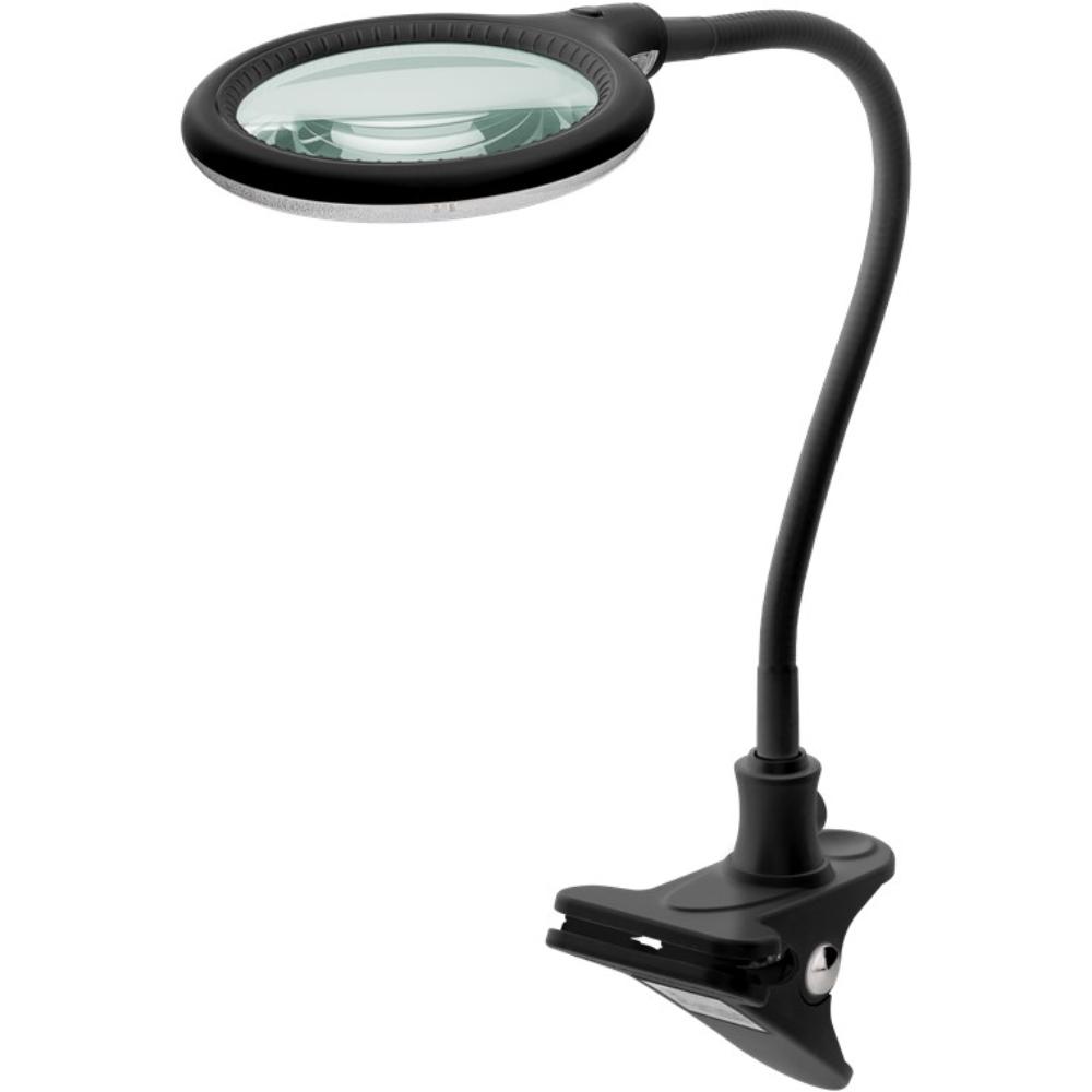 Led-loeplamp met klem, 6 W, zwart
