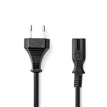 Câble d'alimentation Euro Male IEC-320-C7 Droit Droit Nickelé 2,00 m - Nedis