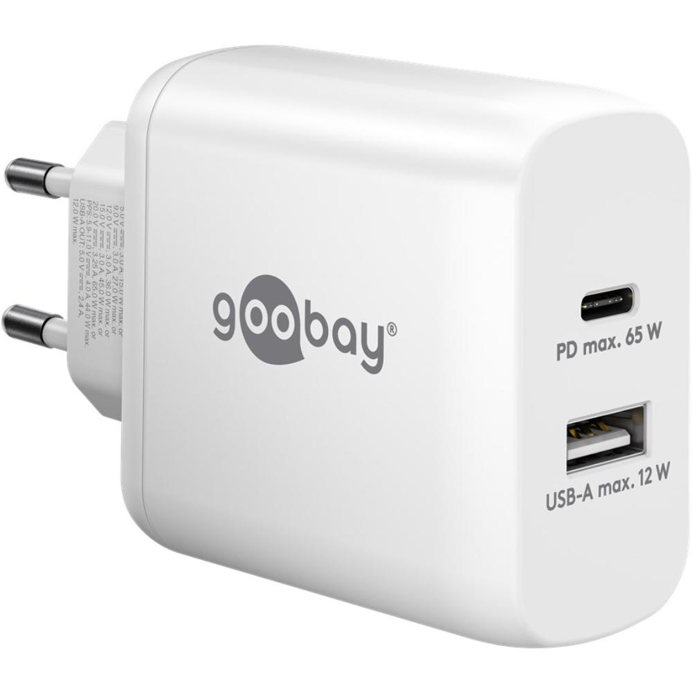 65W GaN Laptop Oplader - USB-C PD en USB-A