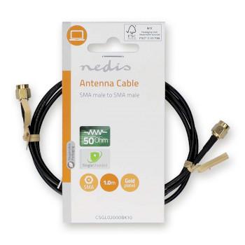 Câble d'antenne SMA mâle SMA mâle plaqué or 50 Ohm simple - Nedis